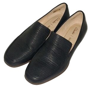 Clarks Pure Sense Black Leather Slip On Loafers Womens 6.5 M EUC W Box